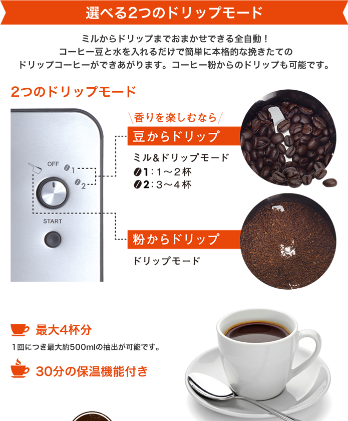 キッチン家電・雑貨 ［全自動ミル付きコーヒーメーカー BZ-MC81-BK 